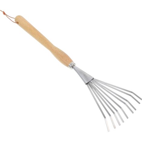 Râteau De Jardin à Main Petit Râteau pour Pelouses Outil De Jardinage avec Manche pour Désherber (1/5)