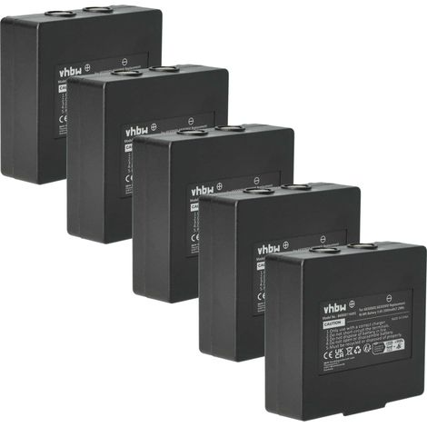 vhbw 5x Akku kompatibel mit Abitron Mini Ex2-22, Mini-Ex22-IIB/, Mini Industrie-Funkfernsteuerung Fernbedienung (2000 mAh, 3,6 V, NiMH) - Schwarz
