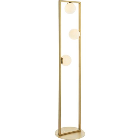 Endon Teo Lampadaire à bras multiples, finition or brossé, verre opale brillant, 3 ampoules G9 (1/5)