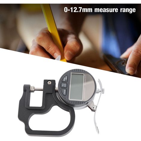 Jauge d'épaisseur de 12,7 mm, précision de 0,01 mm, jauge d'épaisseur numérique avec pile fournie avec l'instrument. (1/5)