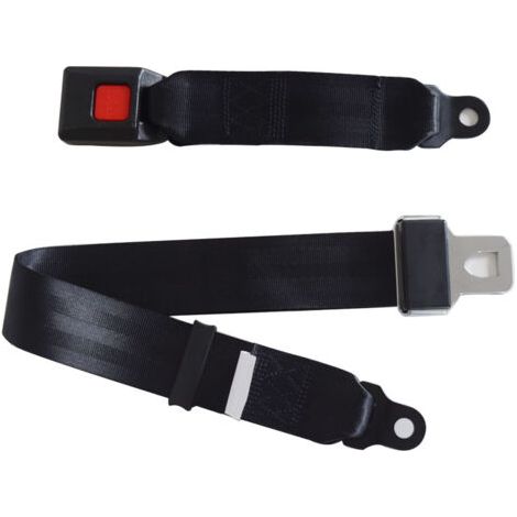 BUNTHAUS PA 2 pièces ceinture de sécurité 2 points confortable noir siège réglable sangle de sécurité universelle pour voiturette de Golf Autobus scolaire (1/4)