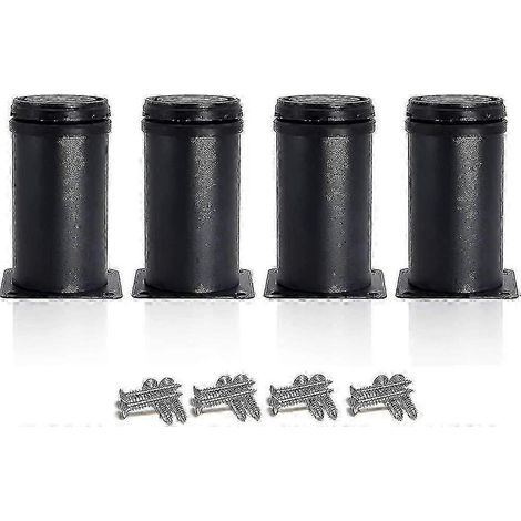 Pieds de meubles avec 4 embouts noirs réglables, hauteur 80 mm, embouts épaissis, compatibles avec les meubles et les tables. (1/5)