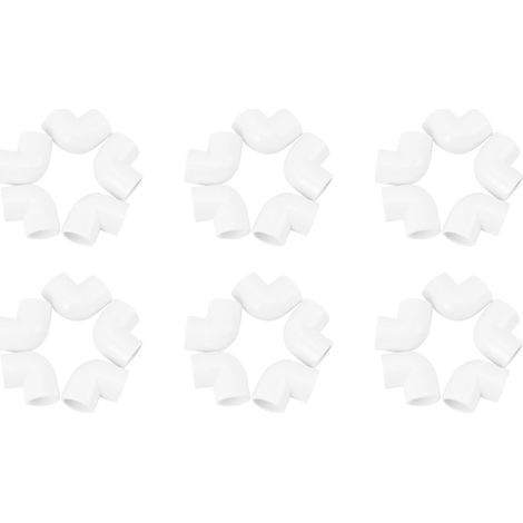 30 Pieces 20mm Dia 90 Degre Angle Coude Raccords de Tuyaux En PVC Adaptateur Connecteur Blanc (1/5)