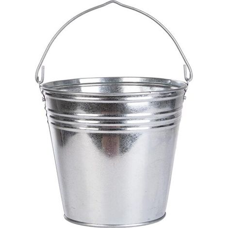 Secchio in Zinco Misura L 29x27.3x26.8 cm Argento