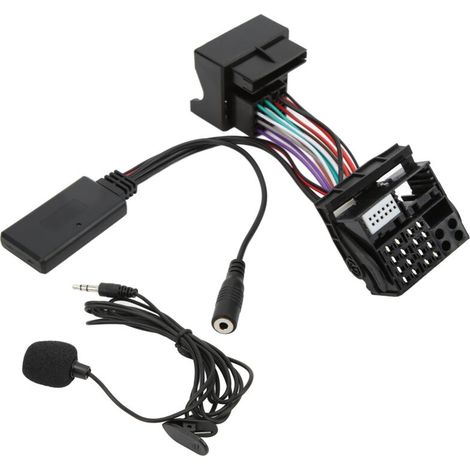 Câble audio AUX, assemblage externe de microphone résistant à la température compatible pour voiture. (1/5)