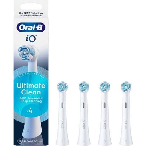 Têtes de Brosse à Dents Électrique Oral-B iO Ultimate Clean Blanches (4 Unités)