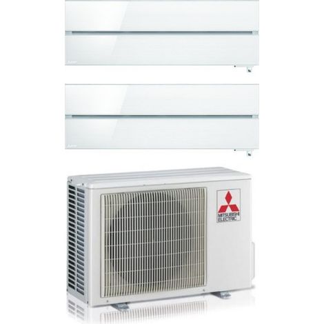 Mitsubishi Electric Dual Split Inverter-Klimagerät Serie Kirigamine Style MSZ-LN 9+18 mit MXZ-2F53VF Pearl White R-32 Wi-Fi Integrated Colour 9000+18000
