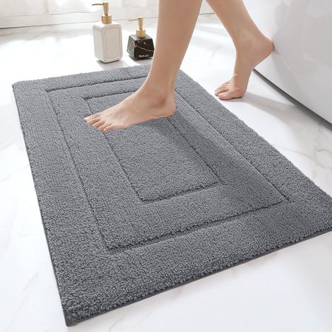 Tapis de bain antidérapant, absorbant l'eau, en microfibre moelleuse, Mach (1/5)