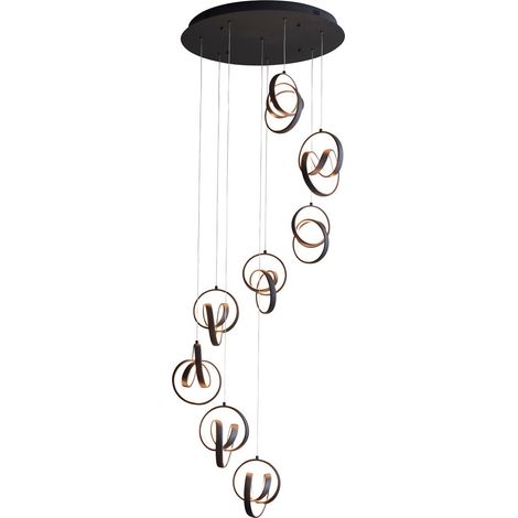Endon Cosma Designer moderne intégré LED Cluster Drop pendant fini noir texturé (1/5)
