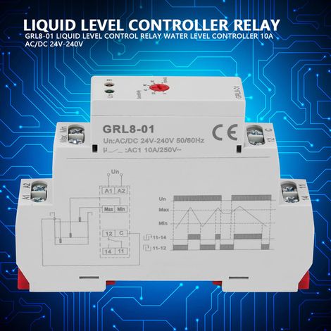 Relais de contrôle de niveau d'eau GRL8-01, régulateur de niveau liquide 10A AC/DC 24V-240V (1/5)