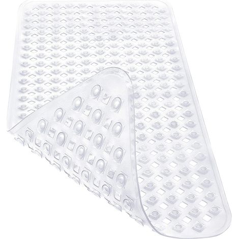 Tapis De Bain Antidérapant - 100 x 40 Cm - Pour Baignoire Et Douche - Transparent - 1 Pièce (1/5)