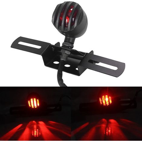 1 color: Black Material: Metal DC12V universal motorcycle accessory modification metal taillight (1/4)