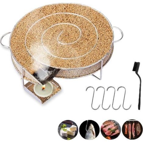 Kaltrauchgenerator – Räucherofen mit Metallspirale – 4 Haken inklusive – Ideal für Fleisch und Fisch (1/5)