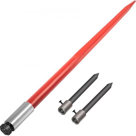 Frontladerzinken 49" Ballenzinken3000 lbs Kapazität, Ballengabel Zinken, Rot beschichtete Ballen Gabeln, Ballengabel frontlader mit 2 Stabilisator Spears (1/5)