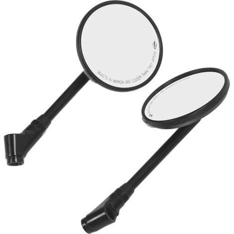 Runder Motorradspiegel im Carbon-Look, 360° drehbar, universell, 8 mm/10 mm Sockel, Silber (1/5)