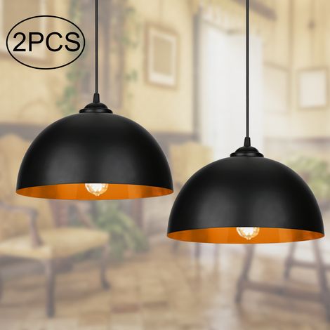 SWANEW 2pcs design luce a sospensione luce a soffitto E27 luce a sospensione nero-oro luce a sospensione cucina lampada a soffitto (1/5)
