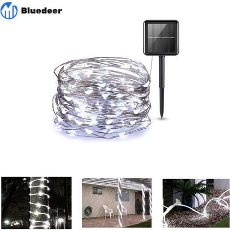 Guirnalda Solar LED para Exteriores, 22M Guirnalda de Luces Solares IP65 Impermeable, Lámpara Decorativa Solar para Jardín de Verano, Patio, Tienda de Campaña, Boda Bluedeer (1/4)