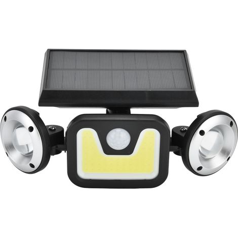 Solarbetriebene LED-Flutlichtleuchte mit Bewegungsmelder, drehbar, IP65 wasserdicht, 3-stufig verstellbar, für Terrasse und Garten (1/5)