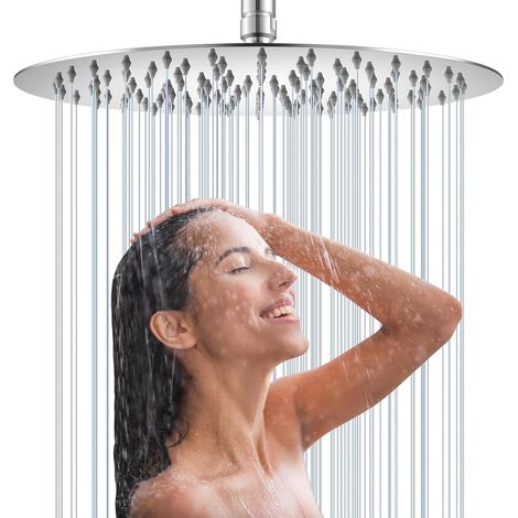 Rain Shower Head 304 Stainless Steel Round 30 x 30 cm 360° Adjustable Shower Head Rain Shower Head Rain Forest Shower Head (1/5)
