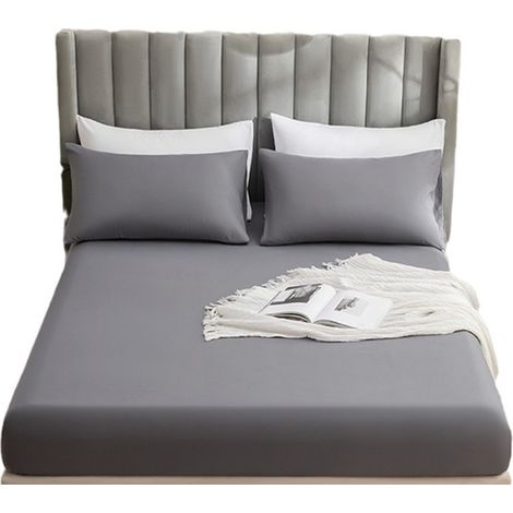 Drap Housse Premium pour Lit à Sommier Tapissier et Matelas 153203cm+30cm (1/4)
