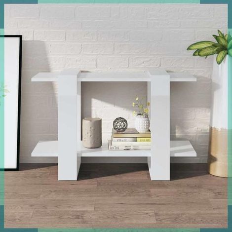 811598 Bibliothèque/Séparateur de pièce Blanc brillant 80x30x51 cm (1/5)