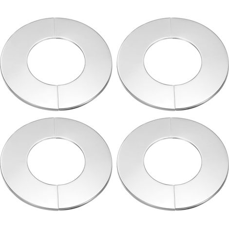 Lot de 4 brides de séparation murales de 71 mm (2,8 po) en acier inoxydable, rondes, auto-adhésives, avec cache-tuyau et collier de fixation pour sol, plafond, salle de bain, cuisine et toilettes. (1/5)