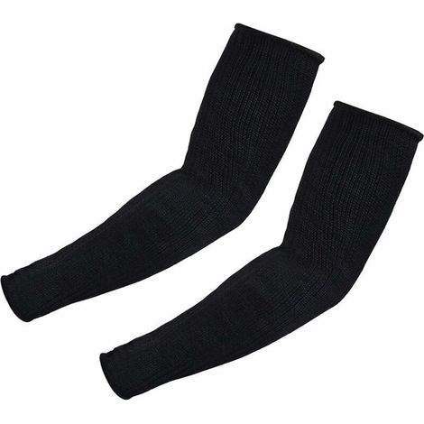 1 paire de manchon Kevlar protège-bras coude bandage garde-bras anti-coupure résistant aux brûlures manchon, noir