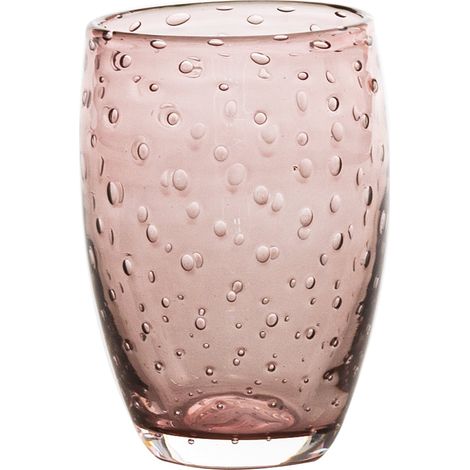 Bolicante Set 6 Bicchieri Tumbler in Vetro Soffiato a Bocca Colore Ametista con Decorazione a Bolle d'Aria Effetto Tradizione Muranese Artigianale