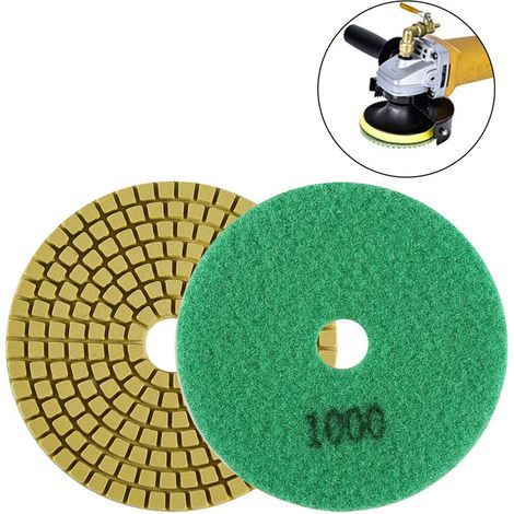 Disque de polissage diamanté humide 100 mm (4 pouces) pour marbre et pierre (granulométrie 1000) (1/5)