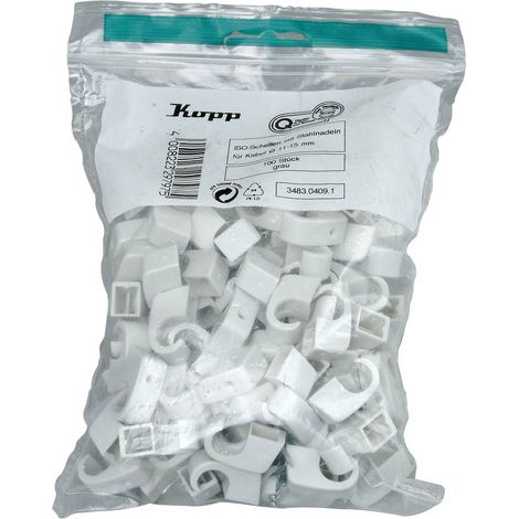 Kopp 348304091 Cavalier 348304091 Plage de Ø du faisceau 10 à 14 mm gris 100 pc(s) (1/2)