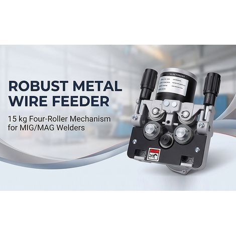 Moteur d'alimentation de fil à 4 rouleaux, 15KG, soudeur MIG MAG, 70W, vitesse de 2 à 18 m/min, montage latéral gauche, roues 30x10x12mm pour fils d'acier de 0.8 à 1.0mm (1/5)