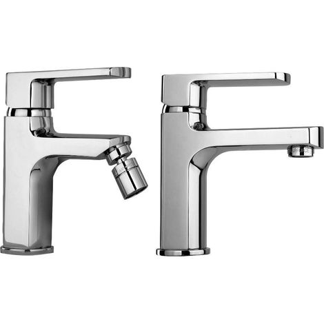 Set miscelatori per lavabo e bidet con linea moderna Paini OVO KITOVO1