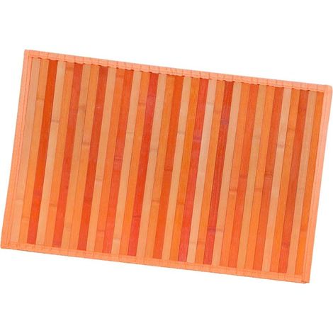 Tappeto Bamboo Legno Stuoia Cucina Bagno Camera Degradè Tovaglietta Colazione Retro Antiscivolo Arancione - 50x95 cm