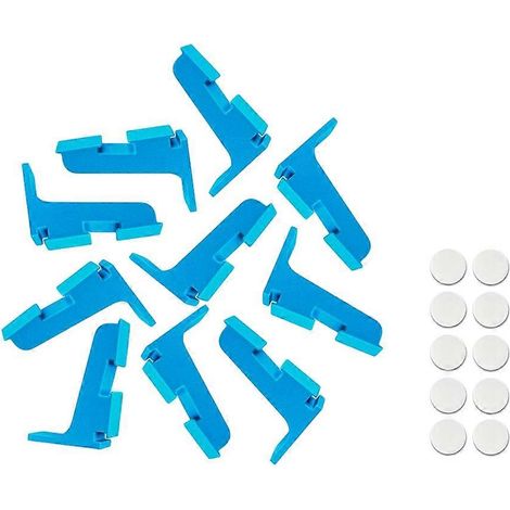 Kit de fixation murale compatible pour circuits de course : fixations murales compactes pour circuits à une et deux voies (bleu). (1/5)
