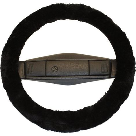 Coprivolante in pelle di agnello nera - Accessori per auto di lusso (1/2)