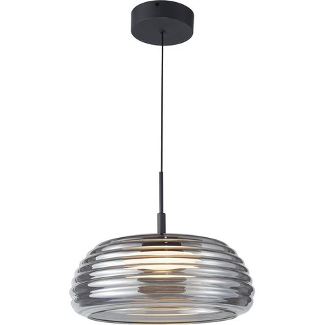 Suspension moderne noire verre fumé LED 20W Loculi