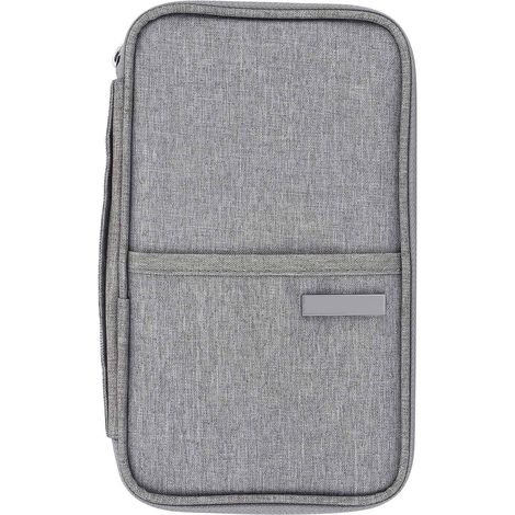 Portefeuille passeport imperméable et anti-poussière, organisateur de cartes de crédit, sac à main gris S pour voyage (1/5)