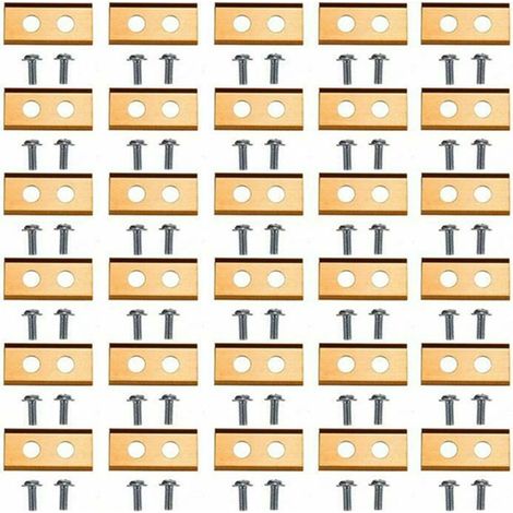 Packung mit 30 titanbeschichteten Klingen + 60 Ersatzschrauben, kompatibel mit Worx Mährobotern, für einen sauberen und dauerhaften Schnitt.