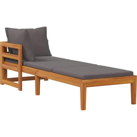 Maison Exclusive - Sonnenliege mit 1 Armlehne Dunkelgrau Massivho