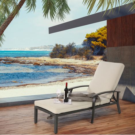 stuhl sessel verstellbar aluminium 204 x 58 cm OKMYHOME (1/5)