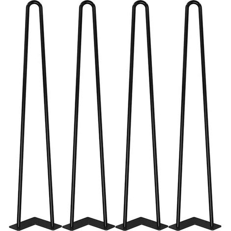 4er Set Hairpin Leg 50cm Haarnadel Tischbeine aus Metall 2 Stangen Möbelfüße für Schrank Couchtisch Stuhl