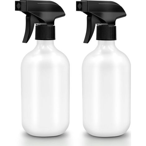 Lot de 2 flacons pulvérisateurs vides 501 ml pour plantes et nettoyage maison, jardin, coiffeur (blanc mat) (1/5)