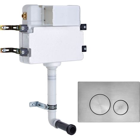 Roper Rhodes In Wall Concealed Cistern and Rondo Brushed Nickel Dual Flush Plate (1/3)