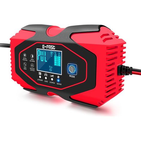 Chargeur de batterie au lithium 12V/24V, chargeur de batterie pour voiture et moto, chargeur au plomb-acide, réparation de la charge mémoire (1/5)