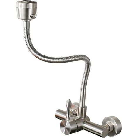 Kitchen mixer tap 304 stainless steel kitchen tap in wall mounting 360° kitchen tap with flexible spout (wall mounting) (1/5)