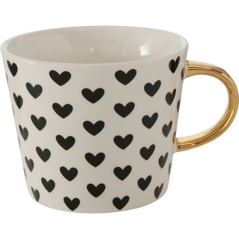 Tasse aus Porzellan mit goldenem Griff, FAYETTE