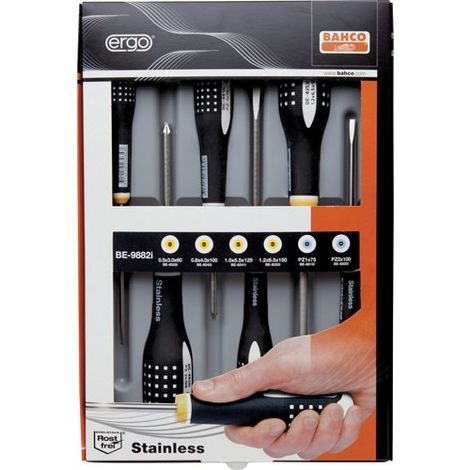 Set cacciaviti Bahco ergo acciaio inox 6 pezzi ergonomico