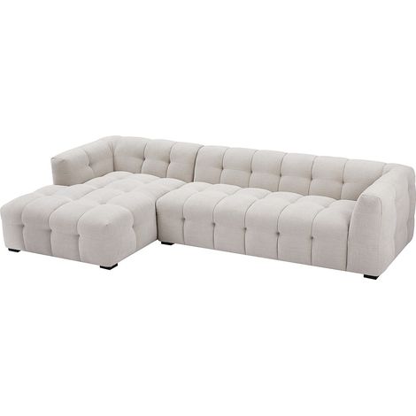 Divano e pouf in Tessuto chiné Beige - Angolo a sinistra - DILOME di PASCAL MORABITO