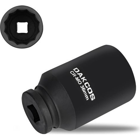x 36mm 12-point socket, Cr-Mo steel, 78mm, for impact wrench (1/5)