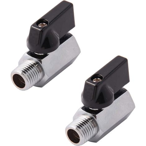 Mini-robinet à bille en laiton 3/8" NPT femelle x mâle (lot de 2) (1/4)